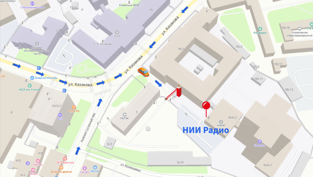 Карта с улицей Казакова